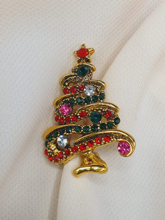 Swirl Christmas Tree Brooch