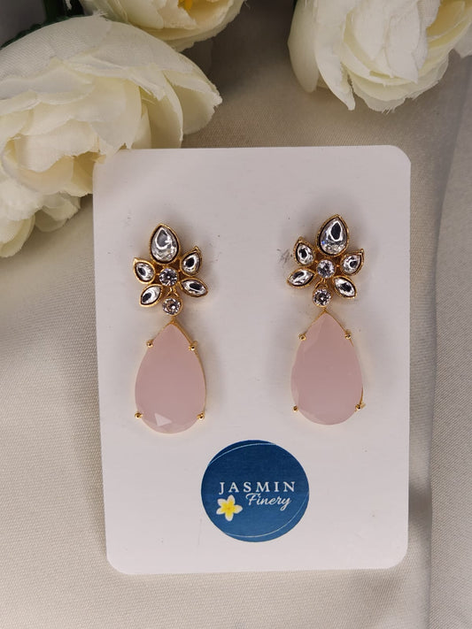 Pink Semi-precious Drop Earrings