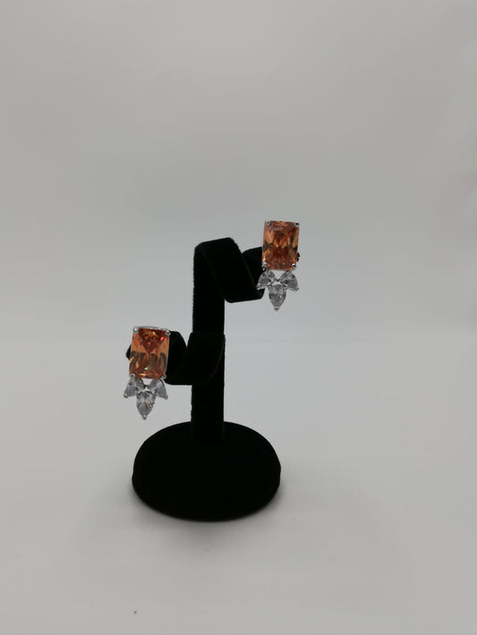 Semi-precious Orange Stud Earrings